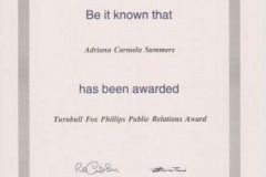 Turnbull Fox Phillips Public Relations award